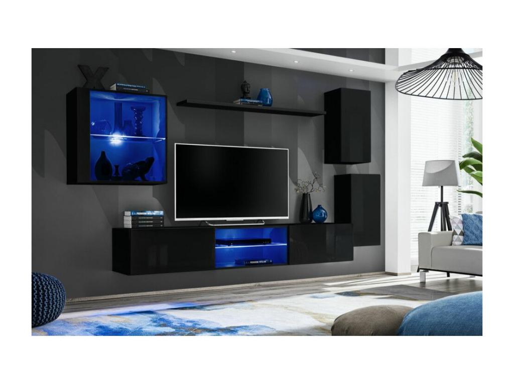 Switch XXIII 250cm Black Designer TV Unit
