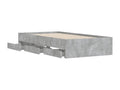 Bed frame and drawers, concrete grey, 90x190 cm, engineered wood