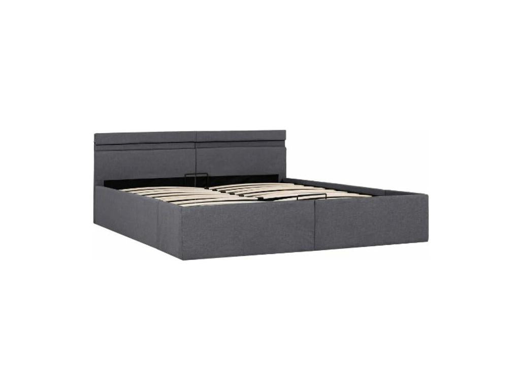 Homzora 180x200 Dark Grey Fabric LED Storage Bed
