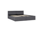 Homzora 180x200 Dark Grey Fabric LED Storage Bed