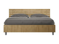 Bed without slatted base 160x190 with inclined headboard and natural oak slats Homzora