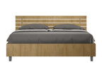 Bed without slatted base 160x190 with inclined headboard and natural oak slats Homzora
