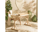Homzora - 120x60cm desk in natural teak.