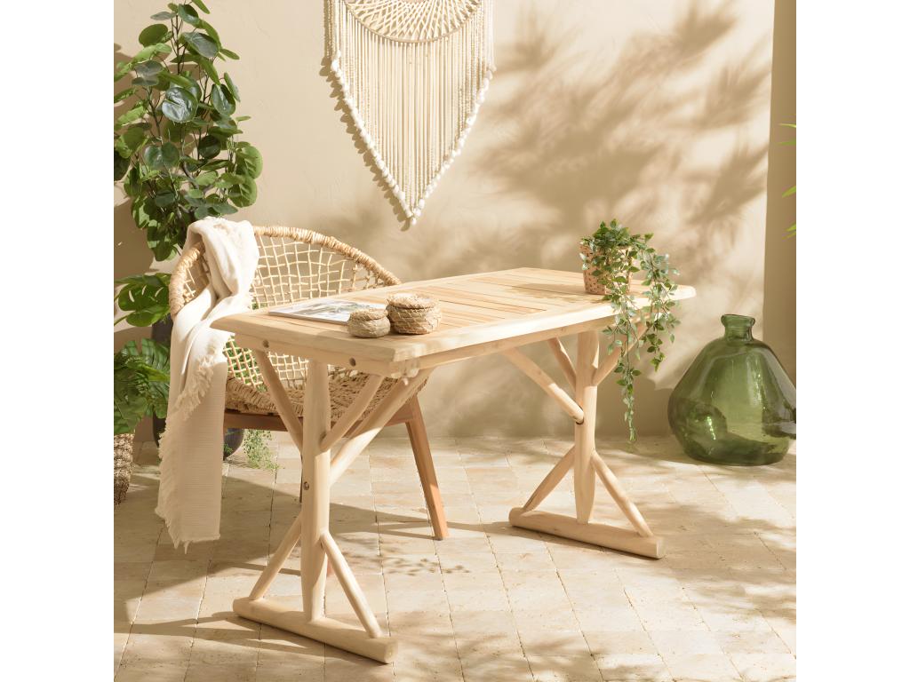 Homzora - 120x60cm desk in natural teak.