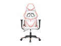 White and pink faux leather gaming chair