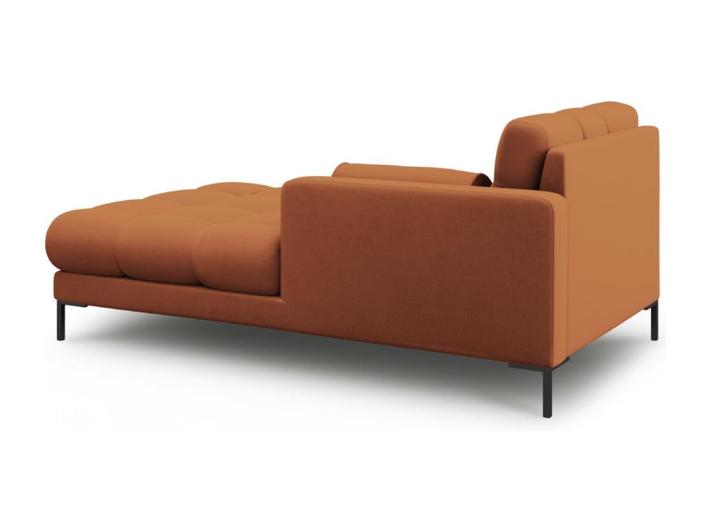 Homzora - Homzora right-hand chaise longue in brick-colored structural fabric - 185x102x75cm