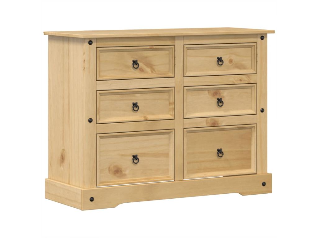 Homzora chest of drawers 112x48x91 cm solid pine wood