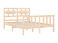 Bed frame with solid wood double headboard