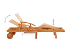Brown wooden sun lounger/deckchair 200x67x30 cm 02 0012390