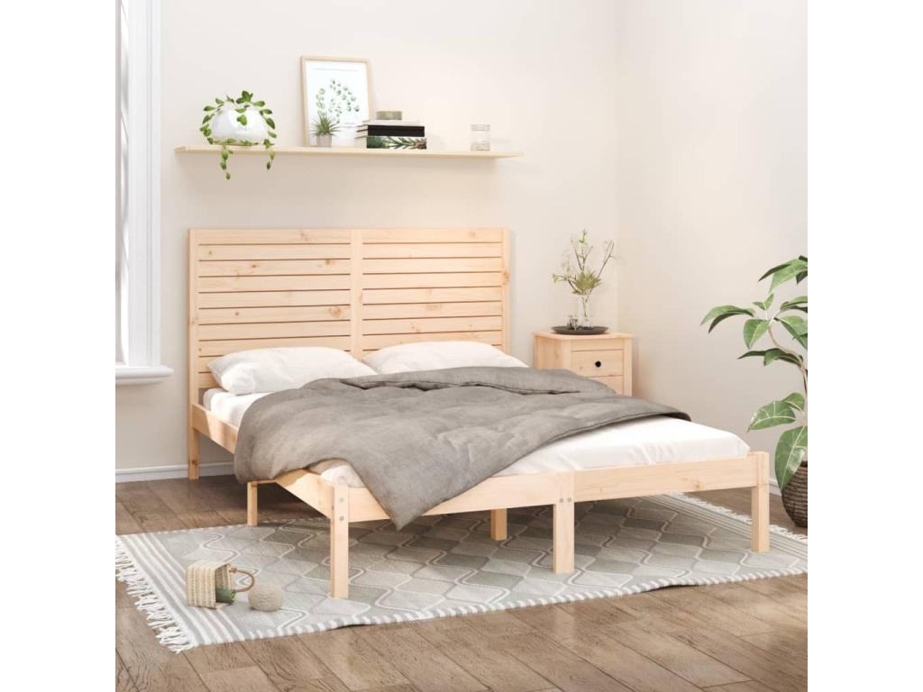 Solid wood bed frame 160x200 cm