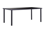 9-piece dining set in black faux leather