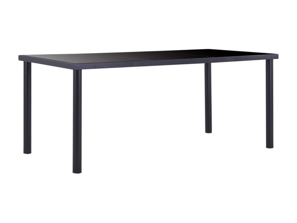 9-piece dining set in black faux leather
