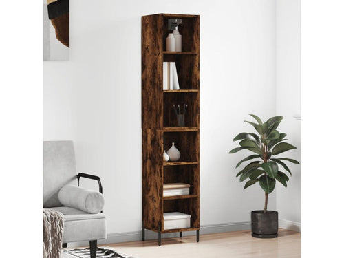 Smoked Oak Highboard 34.5x32.5x180 cm Engineered Wood