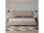 Homzora size bed without slatted base, upholstered 200x210 cm, Homzora faux leather