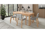 Modern chair in natural beech wood and choice of fabric Kloba-Tissu 27115