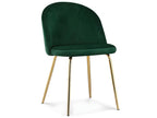 Set of 4 Homzora Green Velvet Chairs with Gold Legs