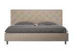 Homzora size bed without slatted base, upholstered 200x210 cm, Homzora faux leather