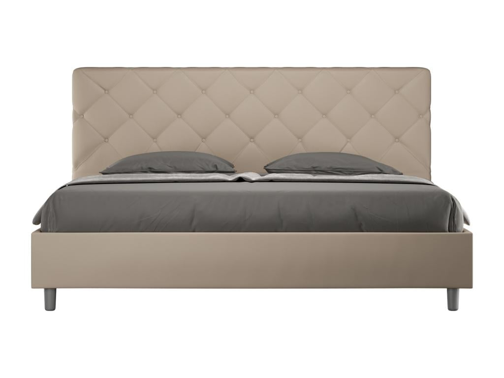 Homzora size bed without slatted base, upholstered 200x210 cm, Homzora faux leather