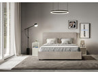 Homzora Microfiber Upholstered Bed - Beige - 160x200 - Optional Storage