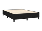 Upholstered bed base with mattress and LED lighting, black, 140x190 cm, fabric