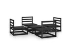 5-piece garden furniture set, black, solid pine wood