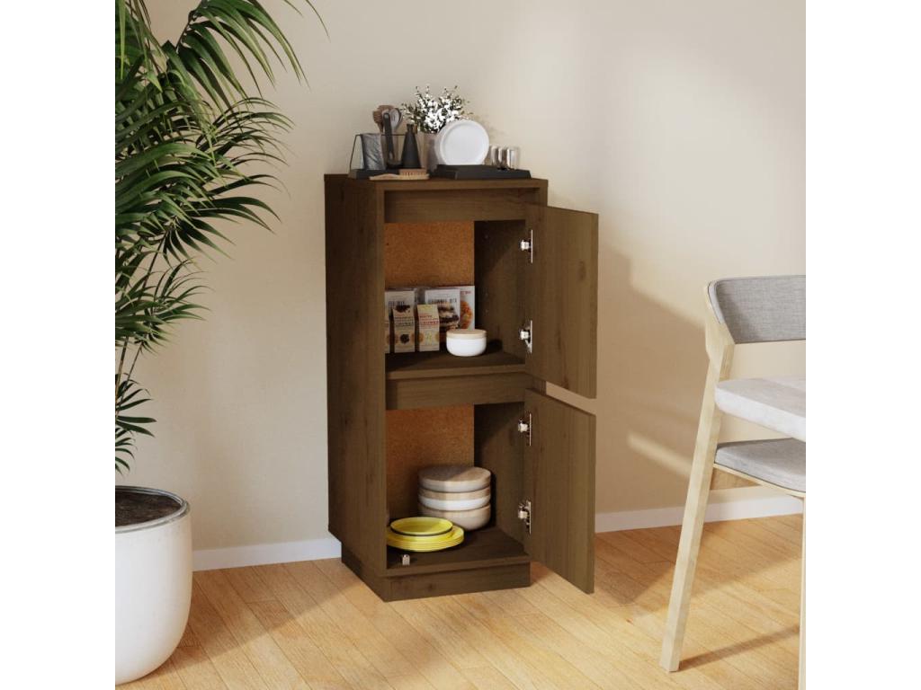 Honey brown sideboard, 31.5x34x75 cm, solid pine wood