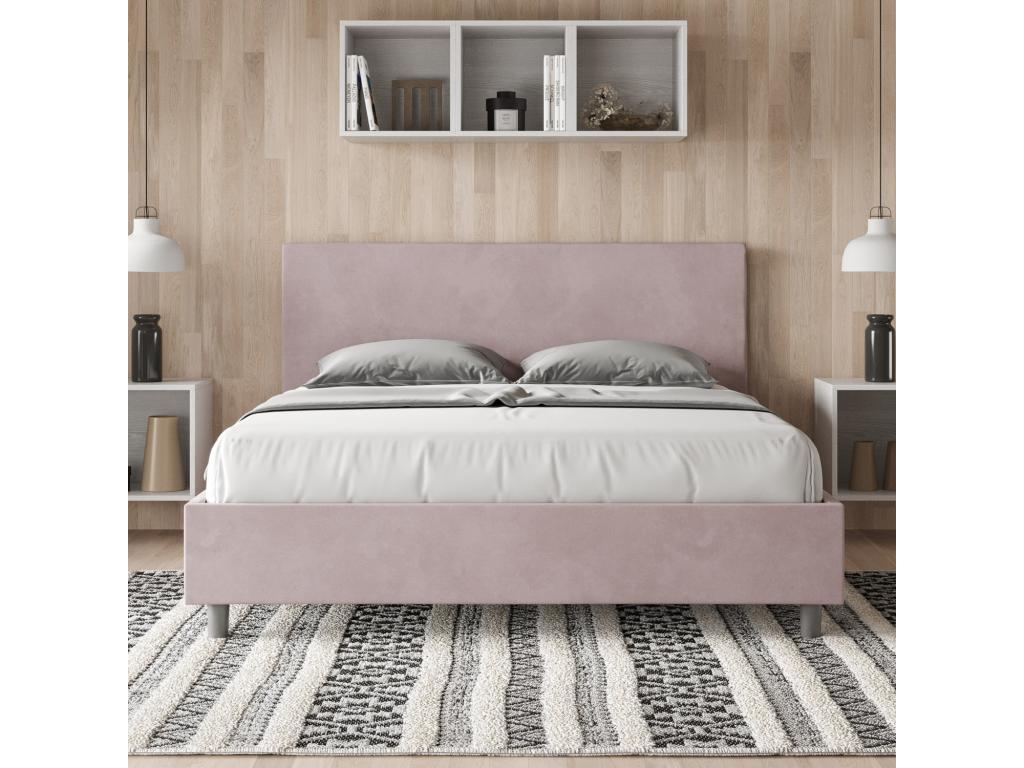 Homzora 160x200 Microfiber Upholstered Bed Without Mattress