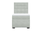 Homzora bed base and mattress, light grey, 80x200 cm, velvet