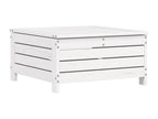 6-piece garden furniture set, white, solid pine wood