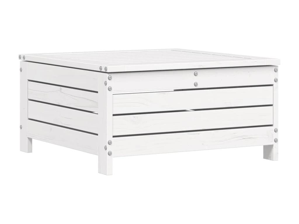 6-piece garden furniture set, white, solid pine wood