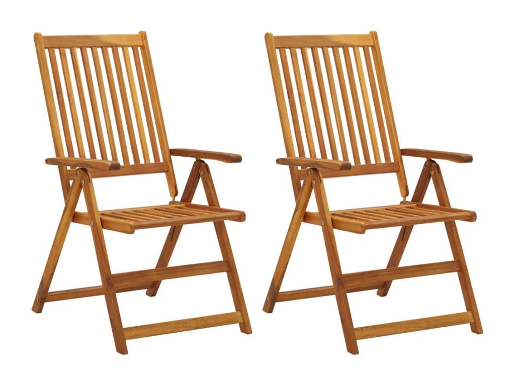 Homzora Wooden Reclining Garden Chairs, Set of 2 with Cushions