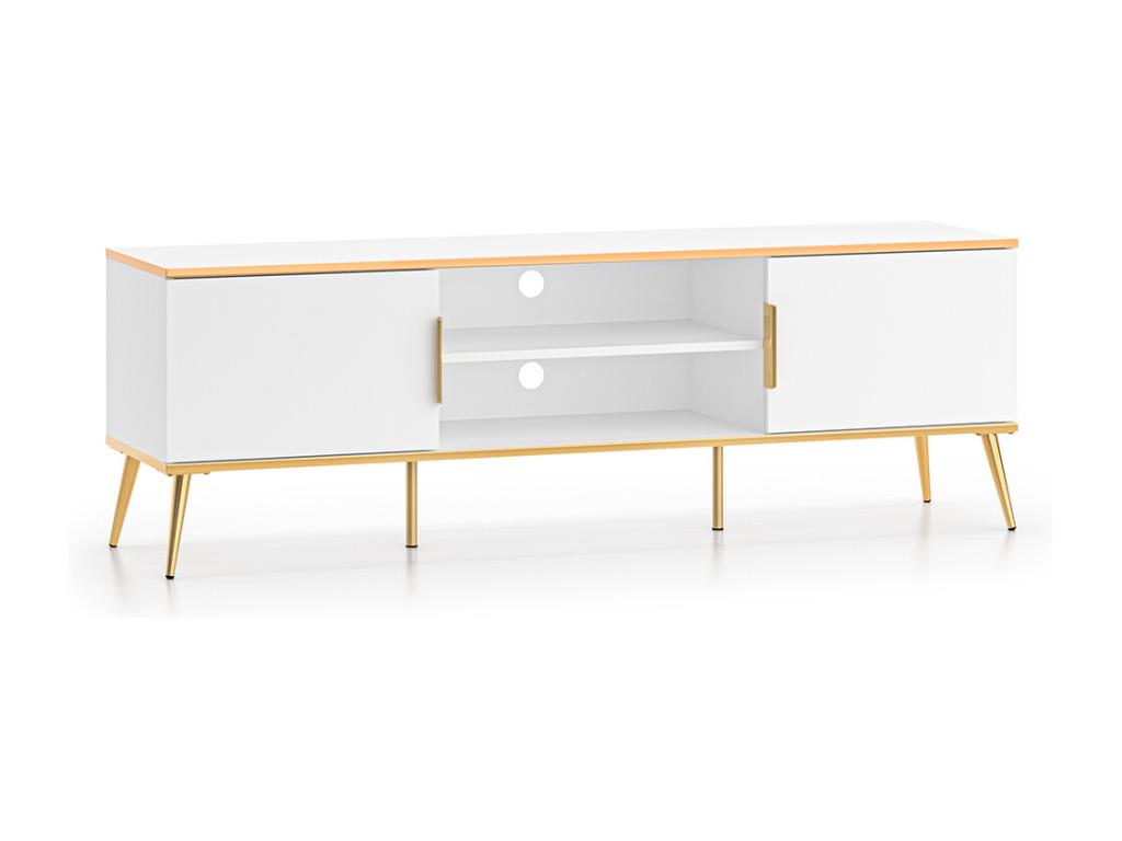 Homzora 2-Door TV Stand 160cm White and Gold