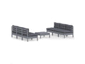 7-piece garden furniture set with cushions, anthracite pine wood