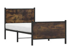 Metal bed frame with headboard and footboard 90x200 cm