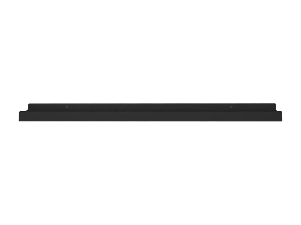Picture frame shelves with raised edges, 2 pcs, Black, 60x9x3 cm, MDF