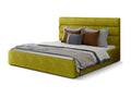 Homzora designer bed in olive yellow fabric - 4 sizes - 140x200