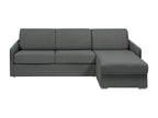 Express convertible and reversible corner sofa in grey fabric - 140 cm sleeping area - 14 cm mattress - Homzora