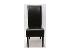 Set of 2 Homzora dining chairs in bonded leather - brown with dark legs