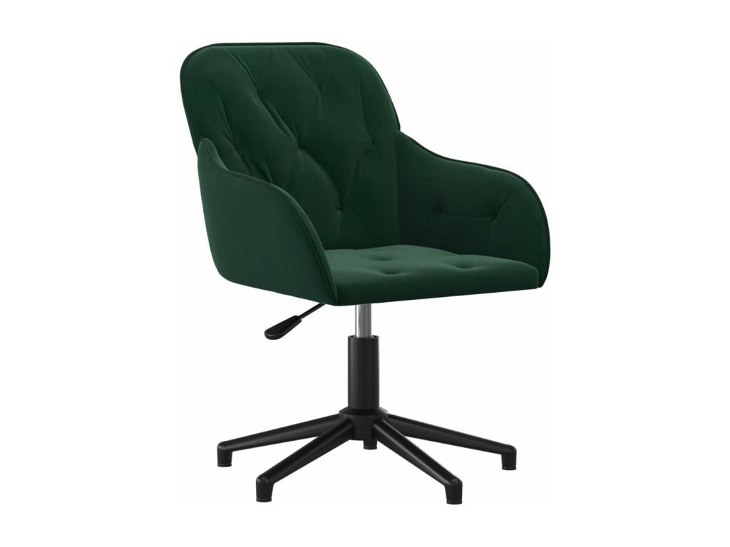 Swivel dining chairs, set of 2, dark green velvet