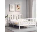 Bed frame without mattress, white, 140x200 cm, solid pine wood