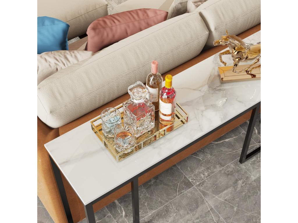 Marble console table for living room, entryway, hallway, 100x30x78.5cm