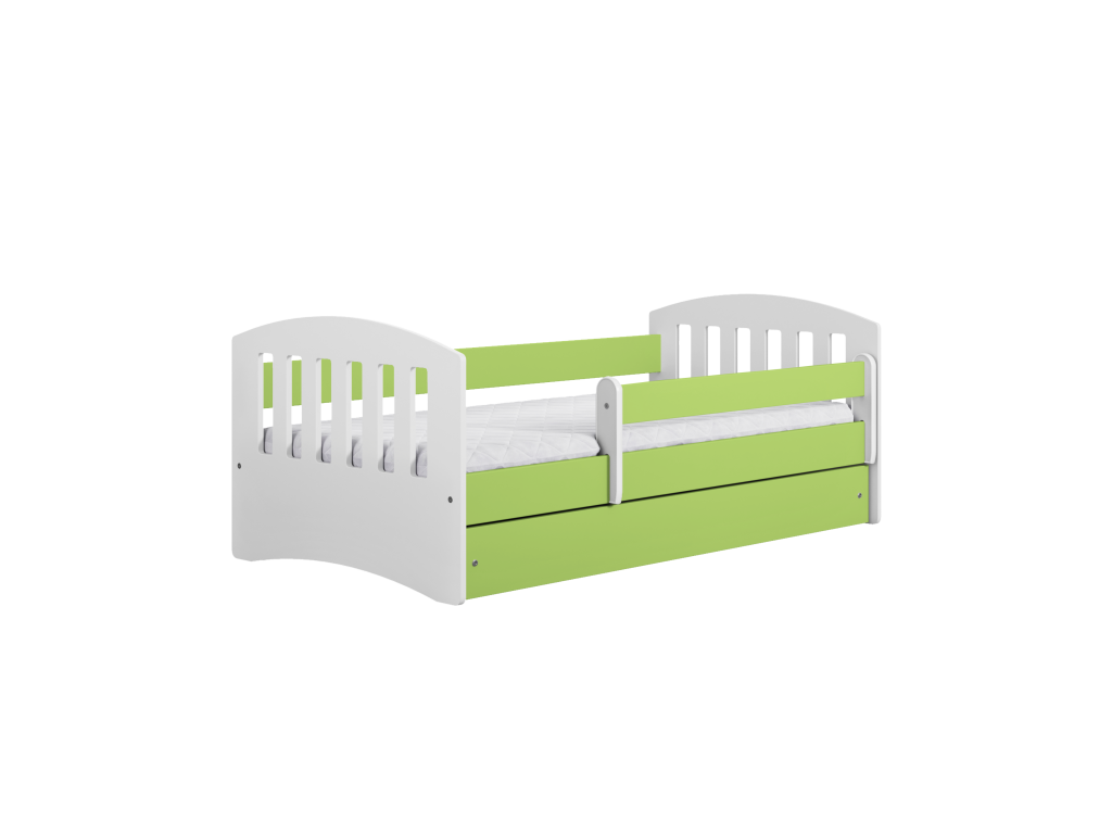 Children's bed with guardrail 180x80 cm with drawer - Pistachio