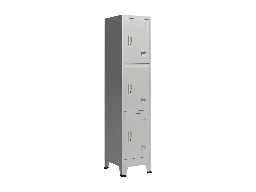 Grey office locker cabinet 180x38x45 cm 03 0006347