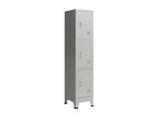 Grey office locker cabinet 180x38x45 cm 03 0006347