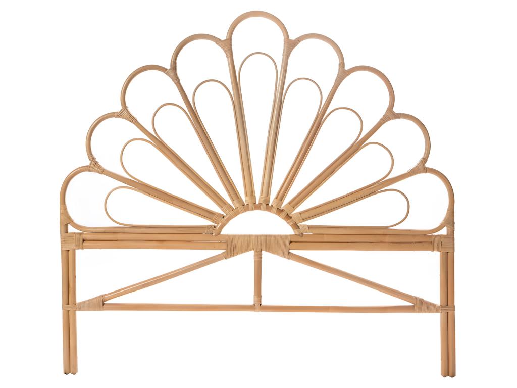 Homzora - Designer rattan headboard 148cm - Natural