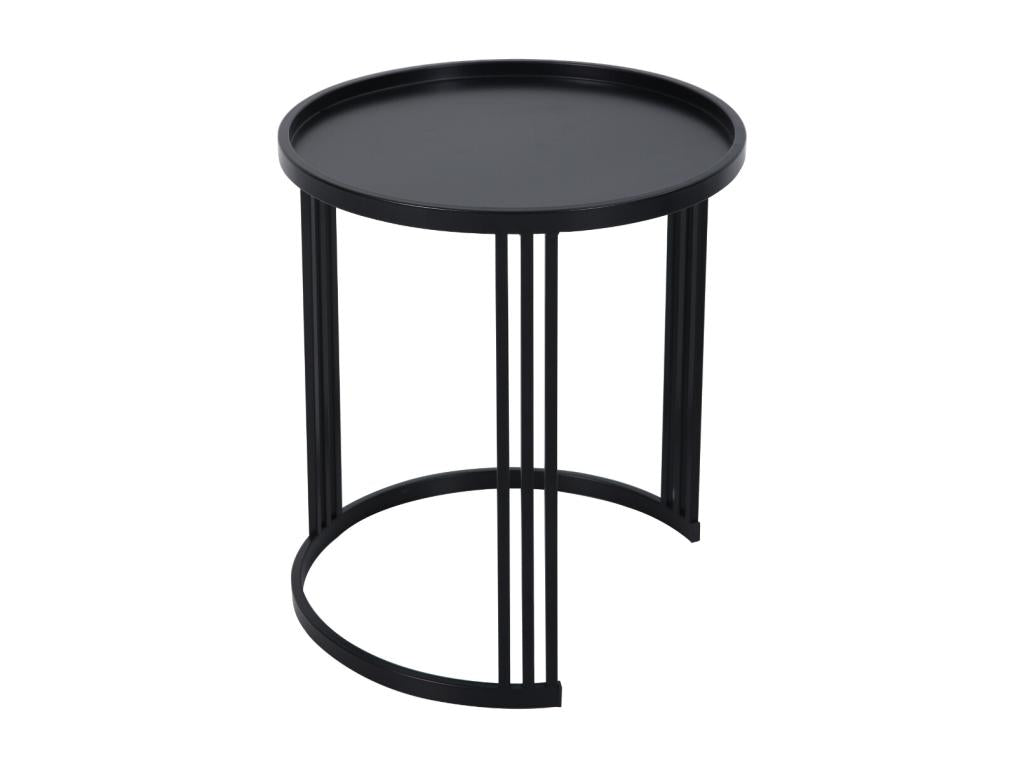 Homzora Set of 2 Side Tables, Round Black Coffee Tables