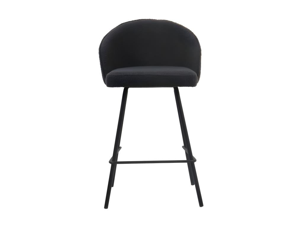 'Juni' counter stool, curly grey, dimensions H87 x W52 x D51 cm