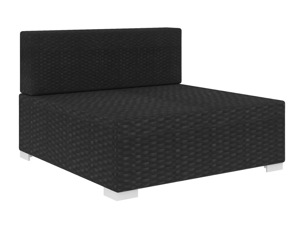 Sectional center seat (1 pc) and cushions, black woven resin