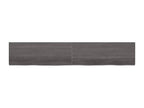 Dark brown wall shelf made of treated solid oak wood