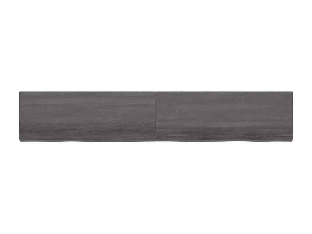 Dark brown wall shelf made of treated solid oak wood